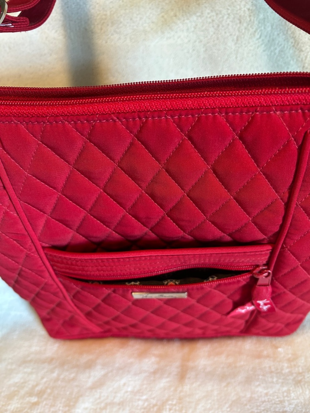 NEW Vera Bradley Tango Red Hipster Crossbody Bag Quilted Tote Purse - Picture 11 of 15